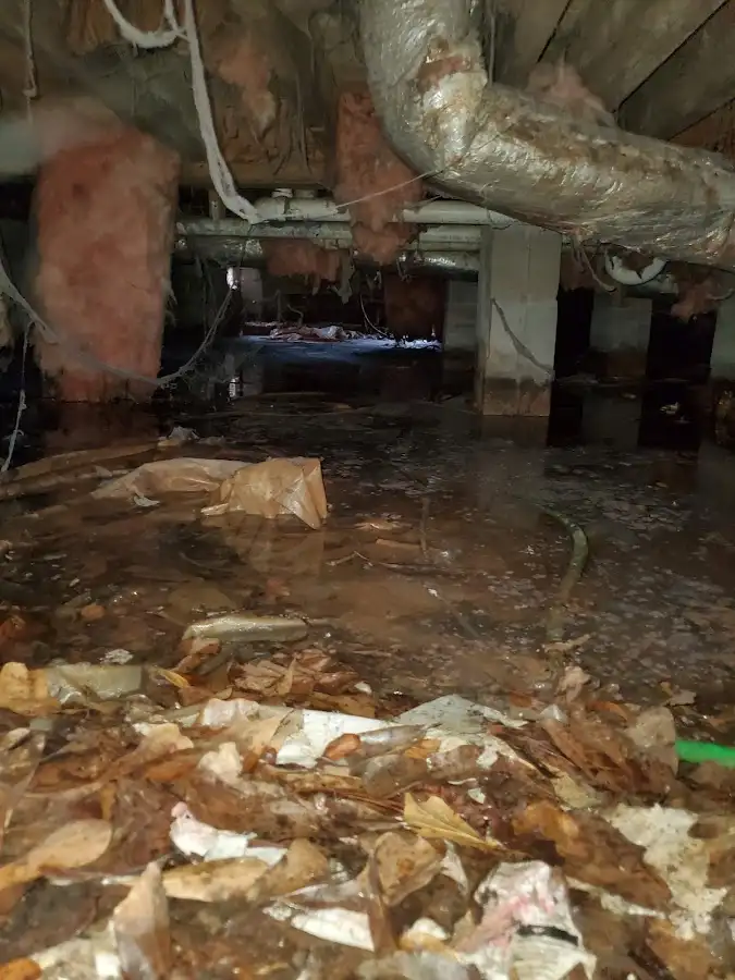 Crawl space flood assessment for Commercial Water Damage Restoration in Dallas